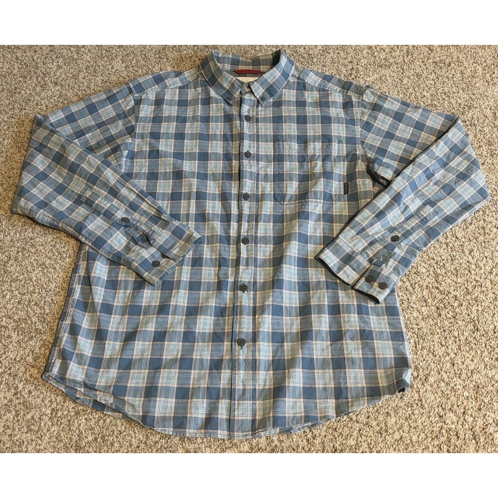 Men's Columbia Plaid Long Sleeve Button up Short, Size Medium